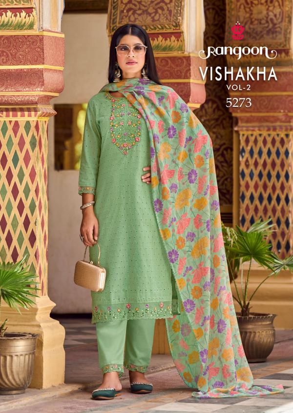 Rangoon Vishakha Vol 2 Embroidery Kurti Bottom With Dupatta